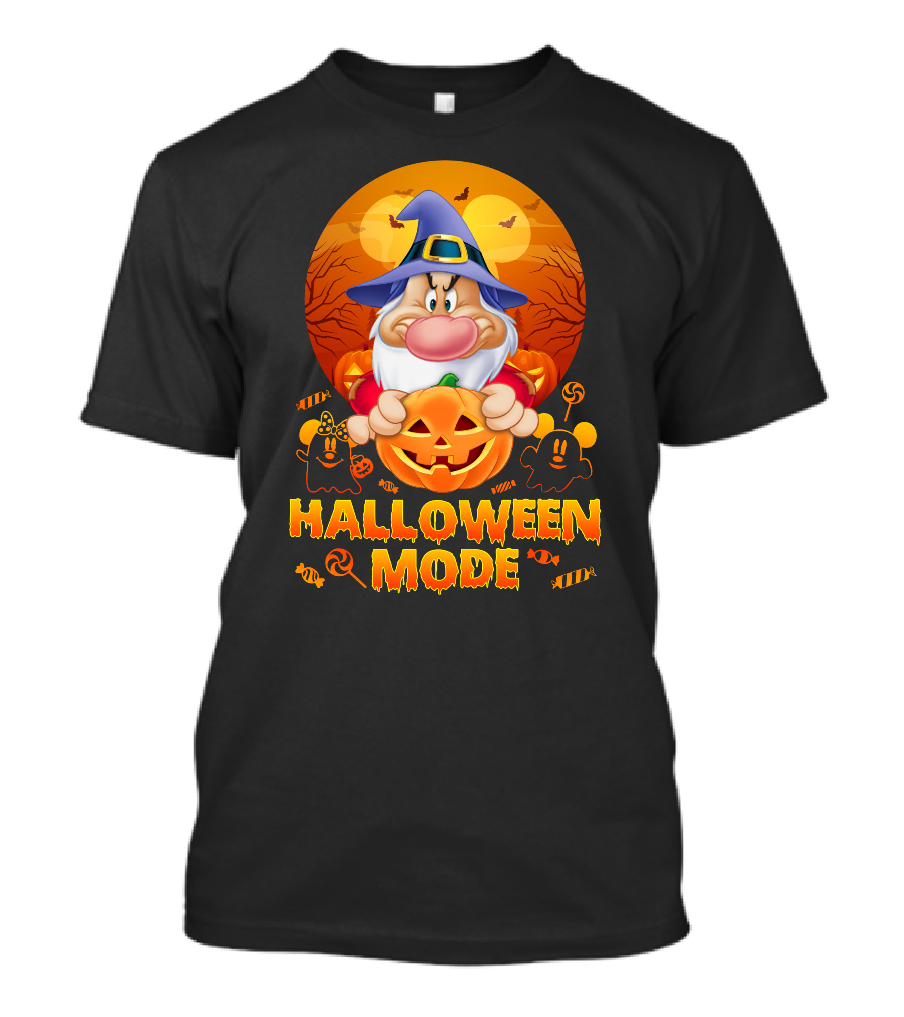 Grumpy Halloween Mode Wizard With Jack-O'-Lantern T-Shirt