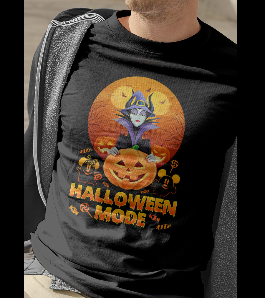 Maleficent Halloween Mode Pumpkin Patch Ghosts Bat Candy T-Shirt