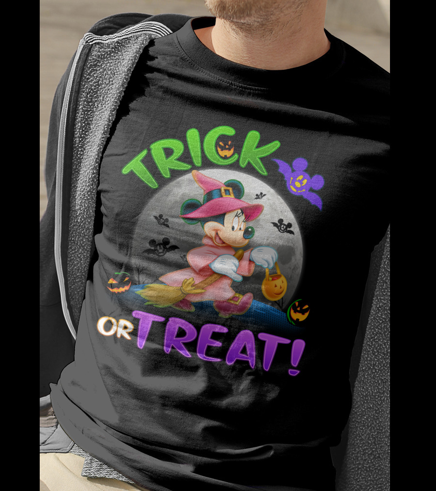 Minnie Halloween Trick Or Treat Moon Witch Costume T-Shirt