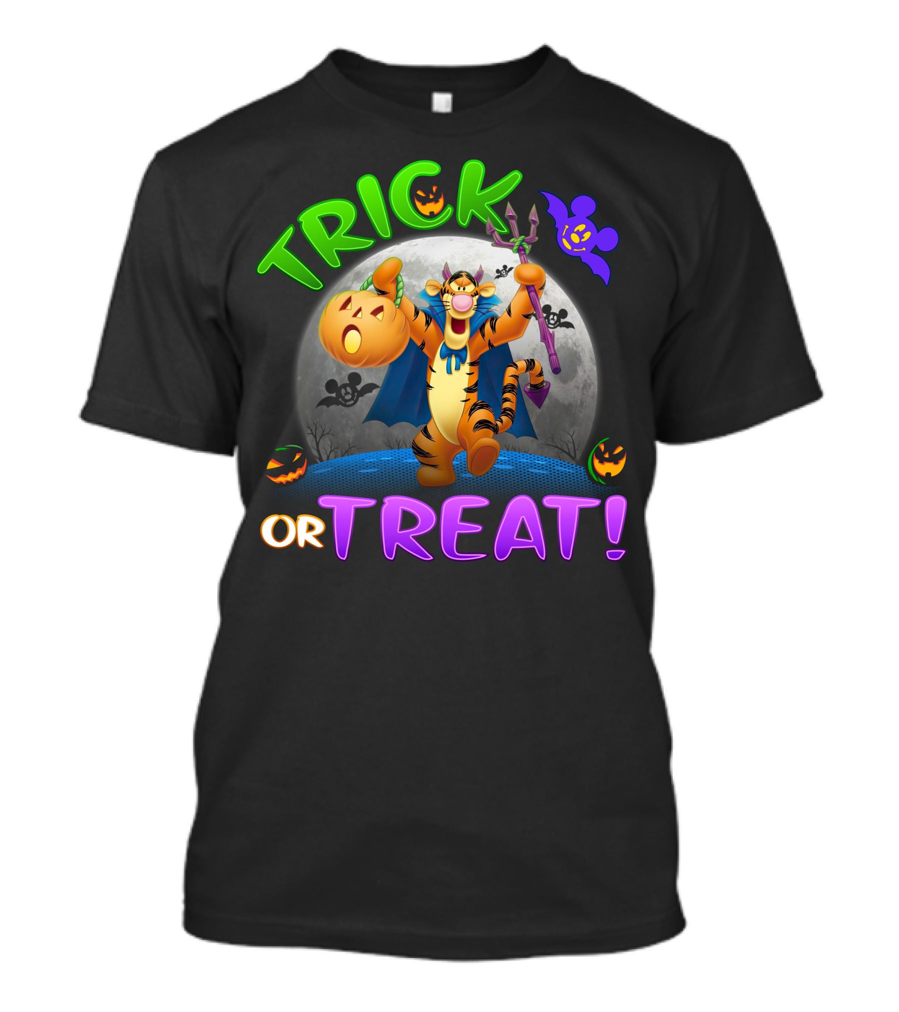 Trick Or Treat Tigger Disney Halloween Celebration With Pumpkins And Bat T-Shirt