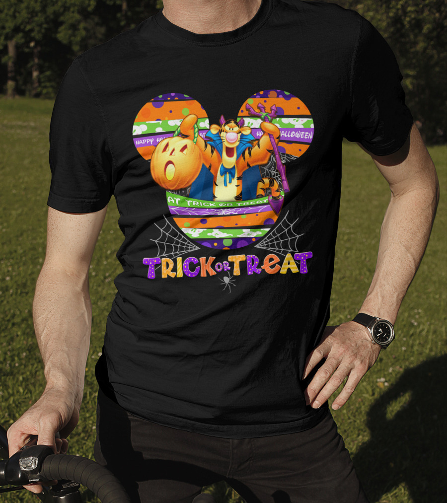 Tigger Trick Or Treat Happy Halloween Mickey Ears T-Shirt
