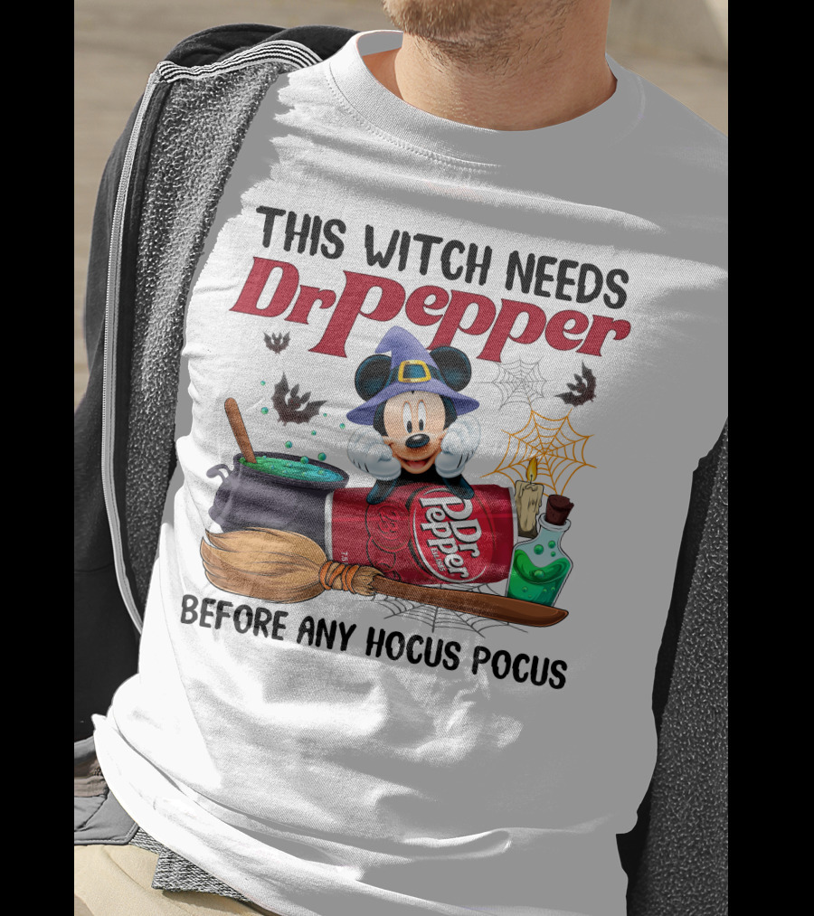 This Witch Needs Dr Pepper Mickey Mouse Hocus Pocus Magic T-Shirt