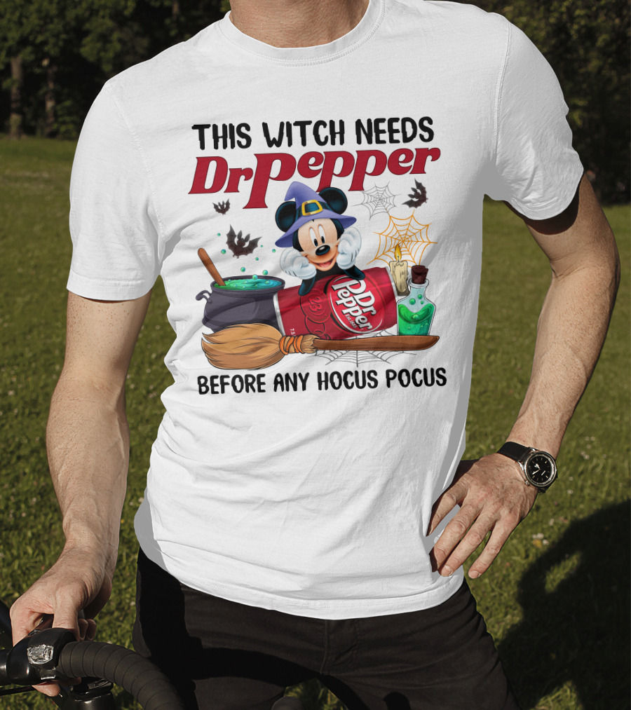 This Witch Needs Dr Pepper Mickey Mouse Hocus Pocus Magic T-Shirt