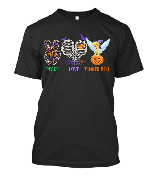 Peace Love Tinker Bell Halloween Pumpkin T-Shirt
