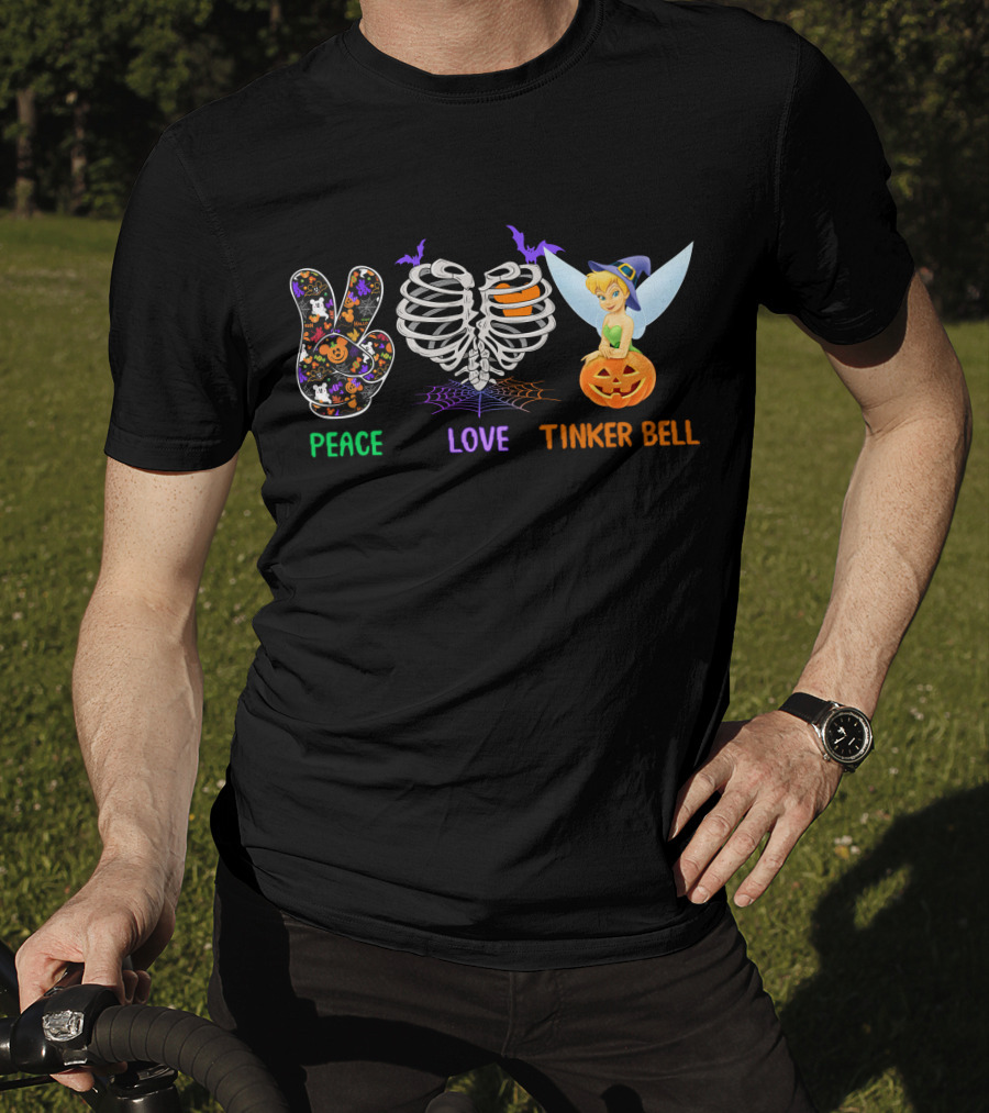 Peace Love Tinker Bell Halloween Pumpkin T-Shirt