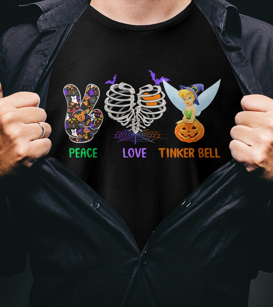 Peace Love Tinker Bell Halloween Theme T-Shirt
