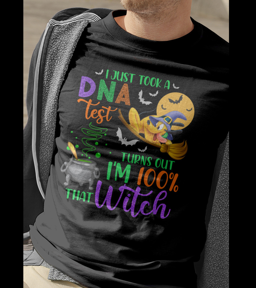 I Just Took A Dna Test Turns Out I'm 100% That Witch Halloween Bats Cauldron Pluto-D T-Shirt