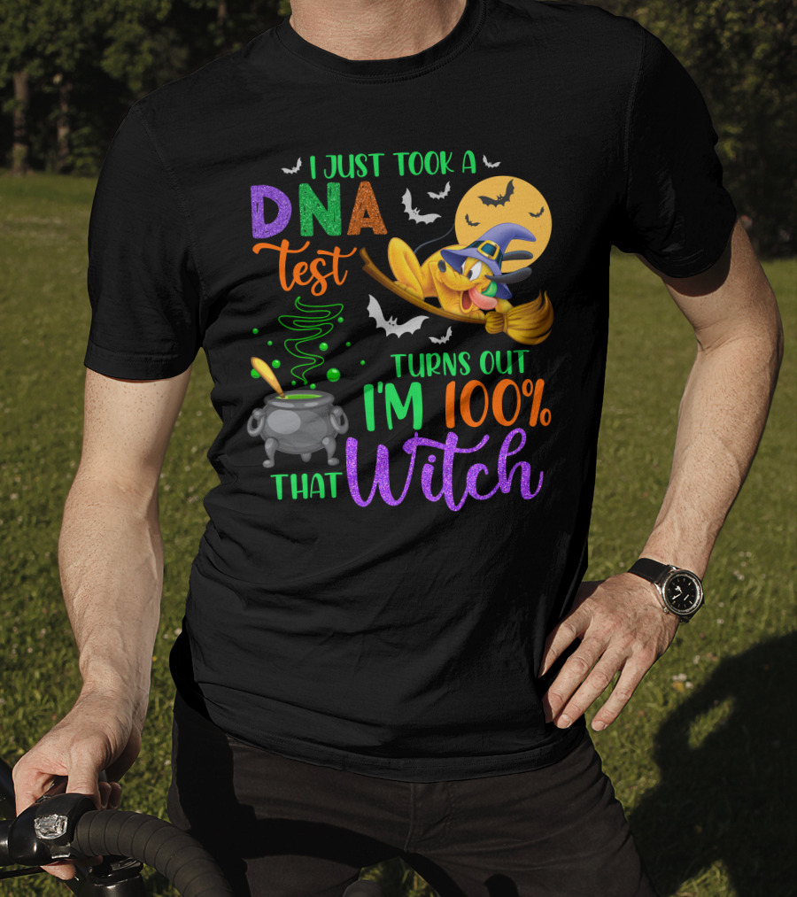 I Just Took A Dna Test Turns Out I'm 100% That Witch Halloween Bats Cauldron Pluto-D T-Shirt