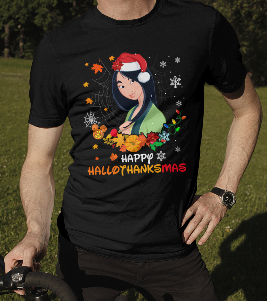 Mulan Happy Hallothanksmas Santa Halloween Christmas Thanksgiving T-Shirt