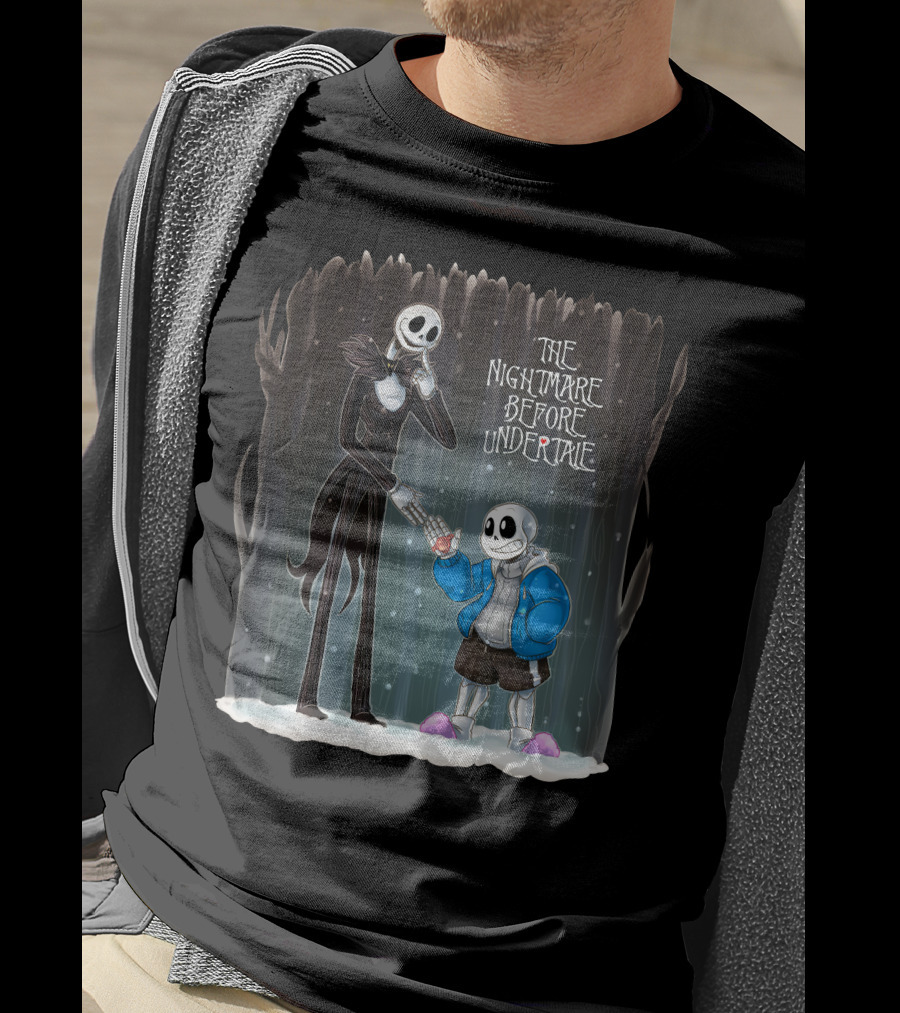 The Nightmare Before Undertale Skeleton Characters Collaboration T-Shirt