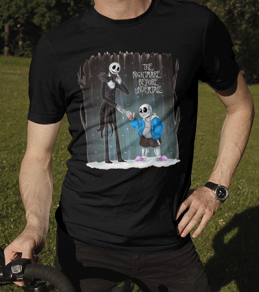The Nightmare Before Undertale Skeleton Characters Collaboration T-Shirt