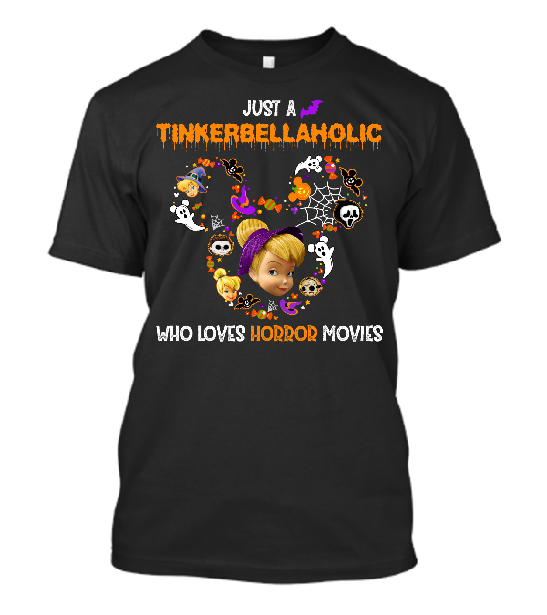 Just A Tinkerbellaholic Who Loves Horror Movies T-Shirt