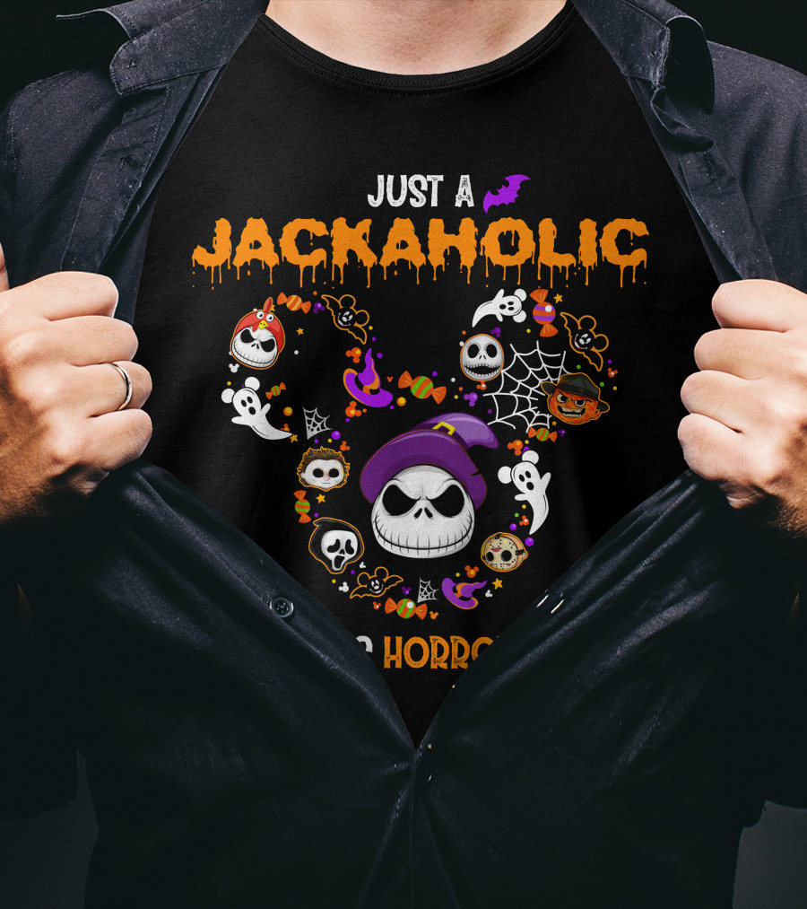 Just A Jackaholic Who Loves Horror Movies T-Shirt