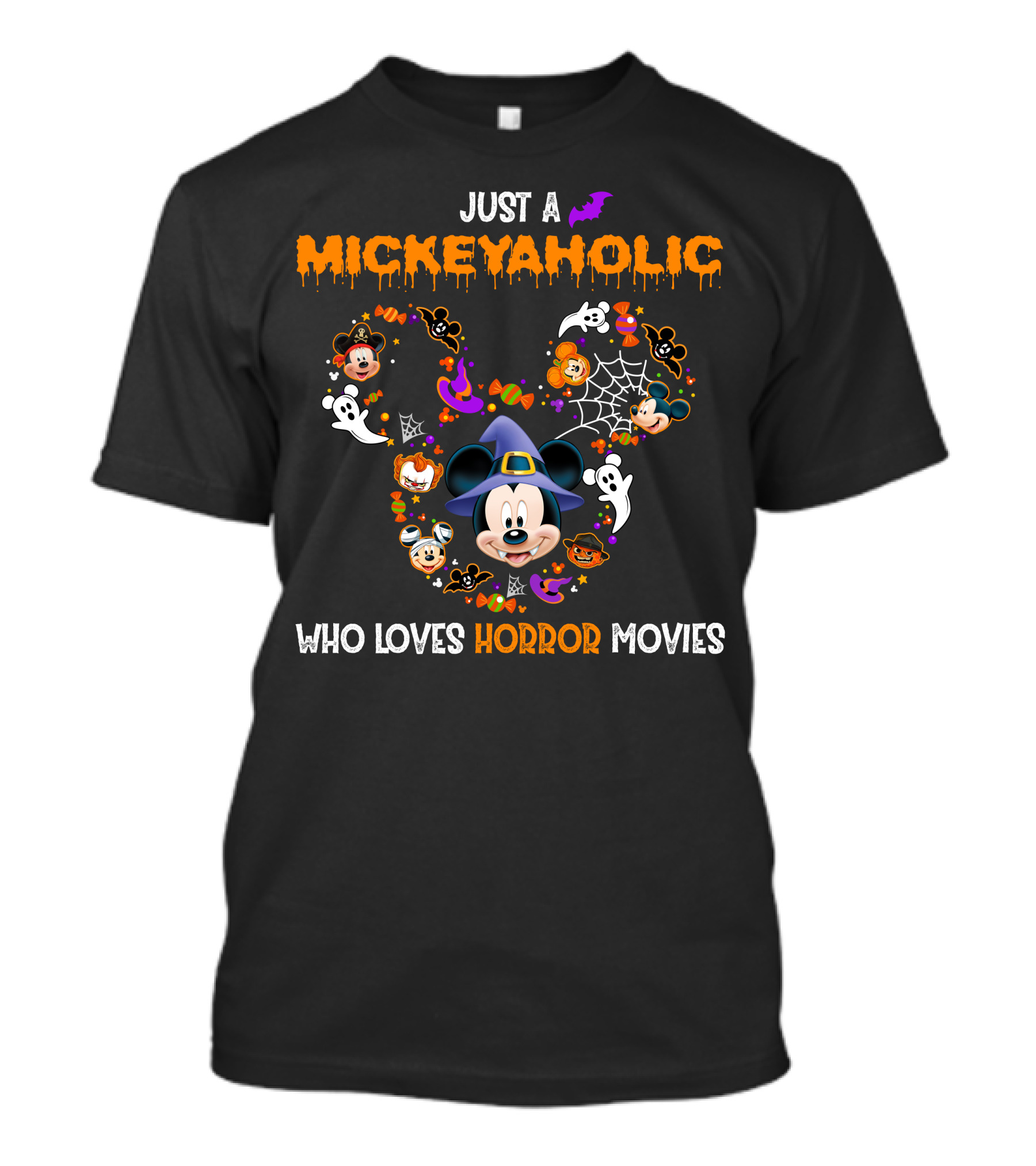 Just A Mickeyaholic Who Loves Horror Movies T-Shirt
