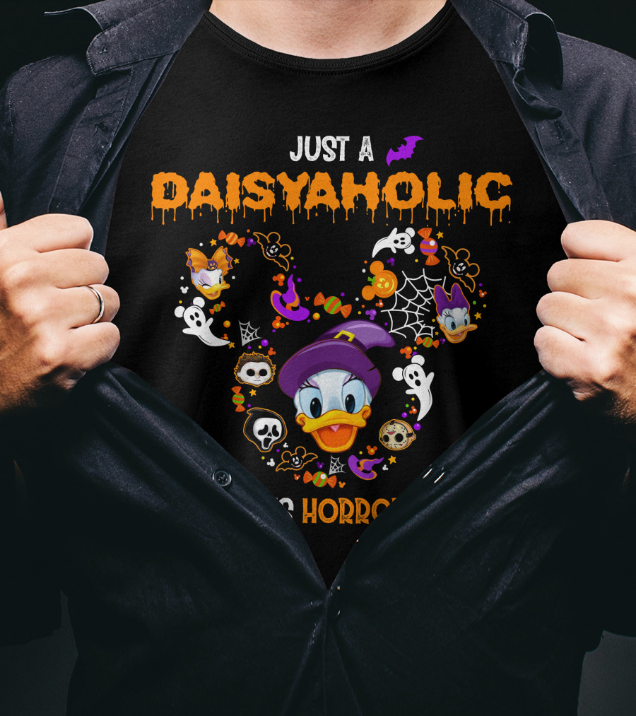 Just A Daisyaholic Who Loves Horror Movies T-Shirt