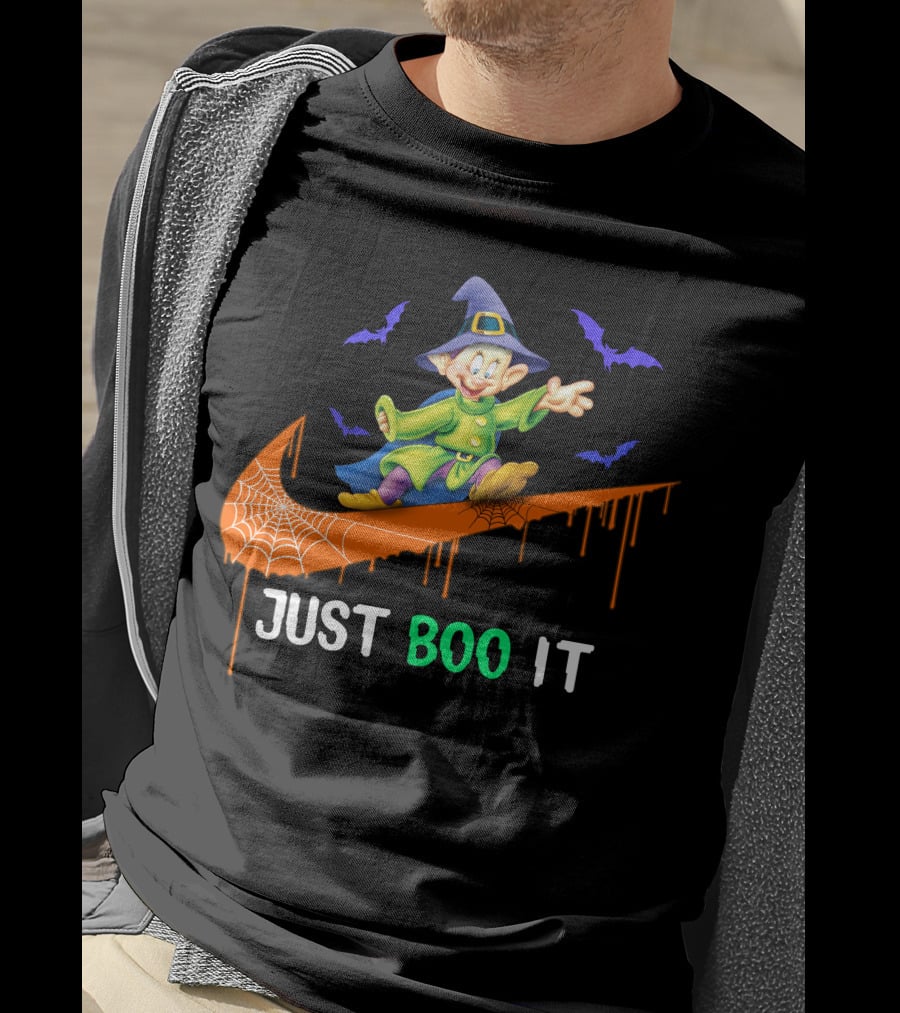 Just Boo It Dopey Halloween Bats Nike Swoosh T-Shirt