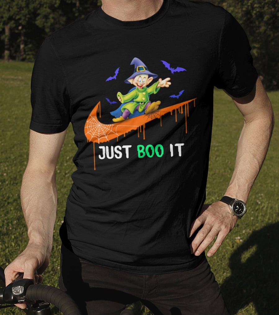 Just Boo It Dopey Halloween Bats Nike Swoosh T-Shirt