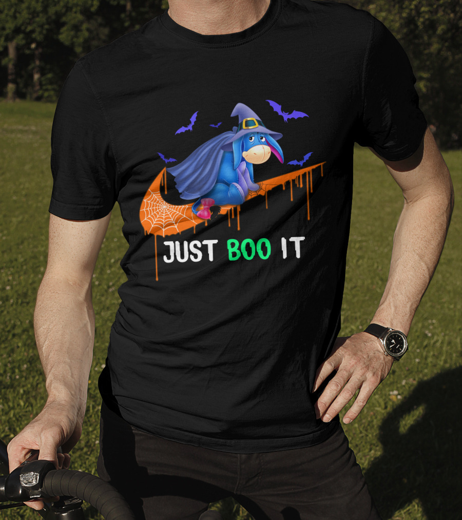 Just Boo It Eeyore Nike Witch Halloween Bats Cobweb T-Shirt