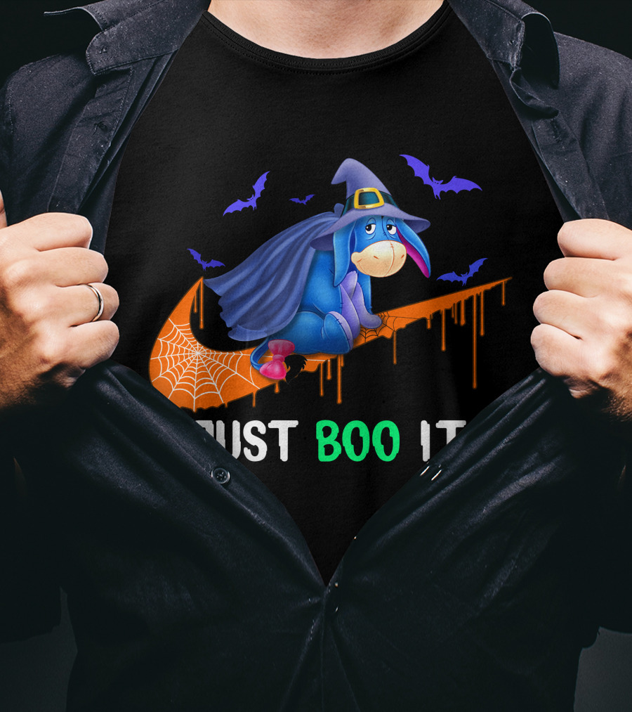 Just Boo It Eeyore Nike Witch Halloween Bats Cobweb T-Shirt