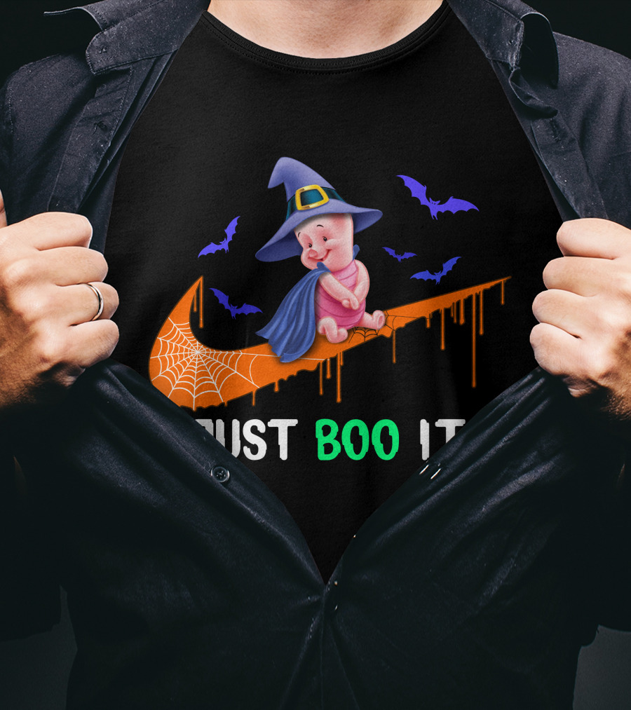 Just Boo It Piglet Halloween Witch Hat Nike Swoosh T-Shirt