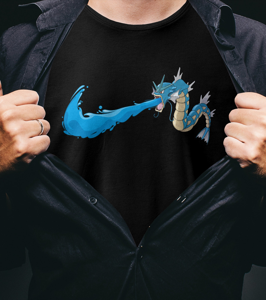 Gyarados Water Blast Attack Blue And Yellow T-Shirt