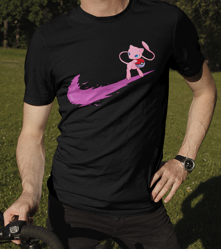 Mew Pokemon Nike Swoosh Pokeball Crossover T-Shirt