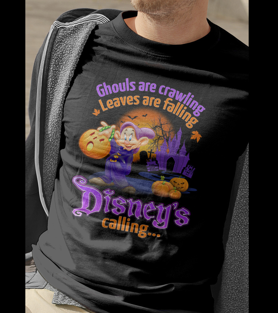 Ghouls Are Crawling Leaves Are Falling Disney's Calling Dopey Halloween T-Shirt