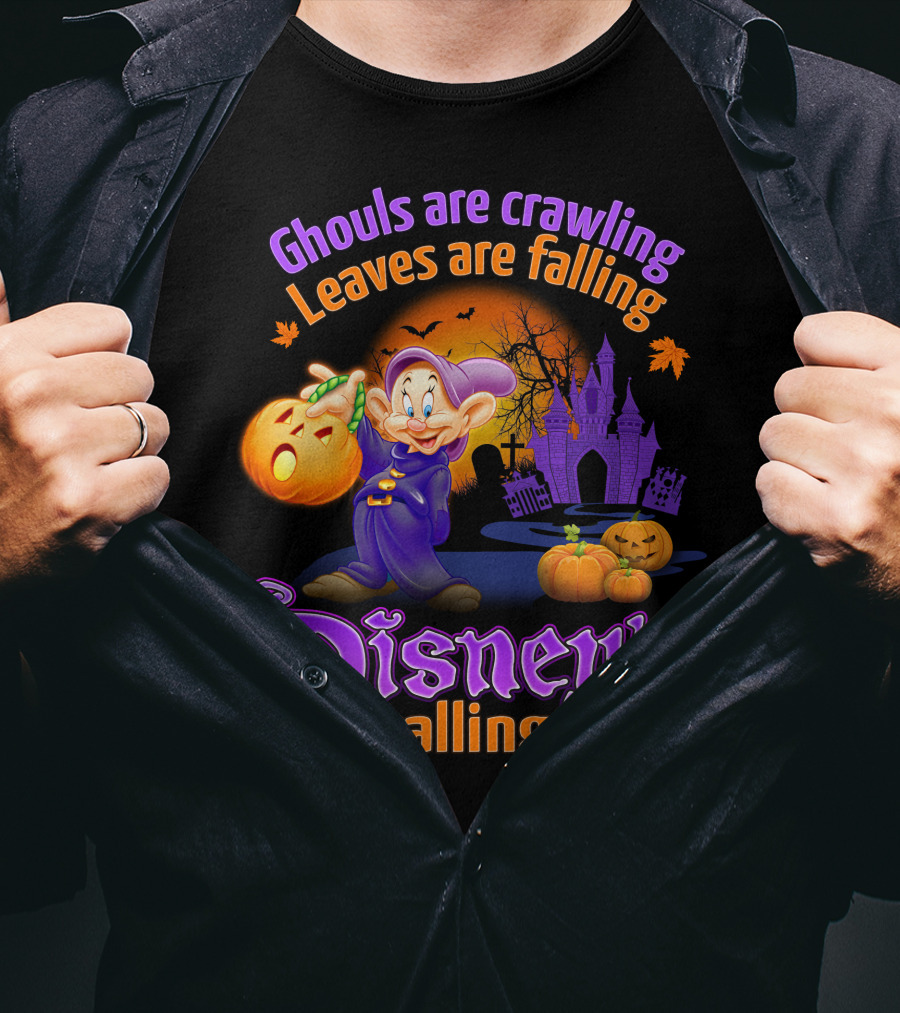 Ghouls Are Crawling Leaves Are Falling Disney's Calling Dopey Halloween T-Shirt
