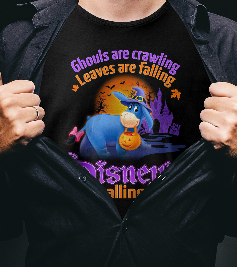 Ghouls Are Crawling Leaves Are Falling Disney's Calling Eeyore Halloween T-Shirt