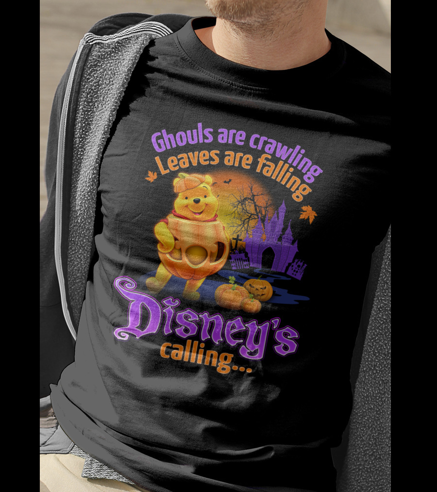 Ghouls Are Crawling Leaves Are Falling Disney's Calling Winnie The Pooh Halloween T-Shirt