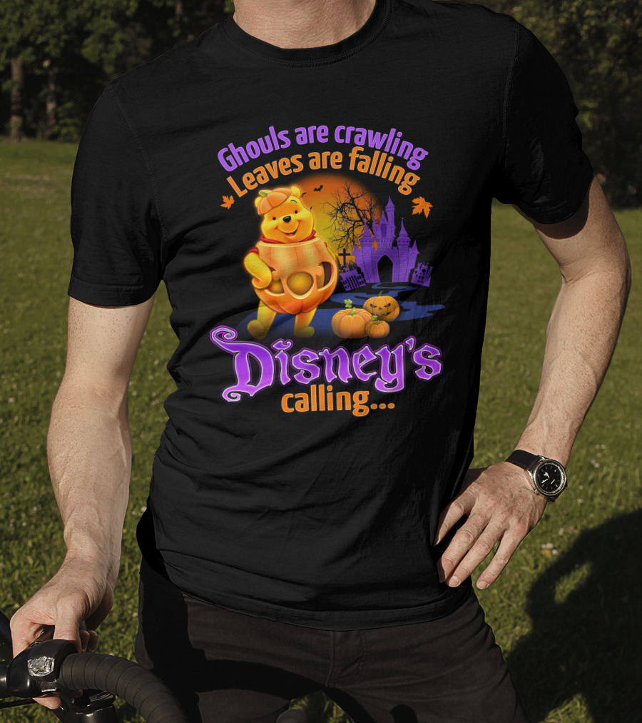 Ghouls Are Crawling Leaves Are Falling Disney's Calling Winnie The Pooh Halloween T-Shirt