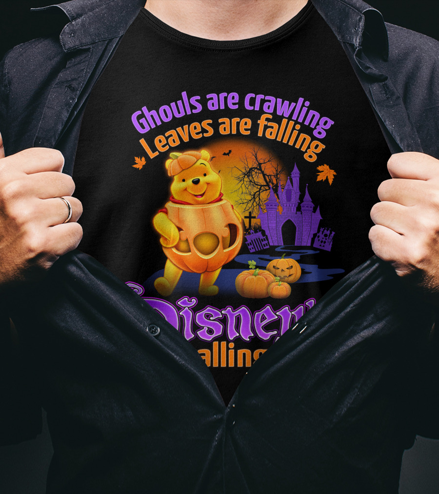 Ghouls Are Crawling Leaves Are Falling Disney's Calling Winnie The Pooh Halloween T-Shirt
