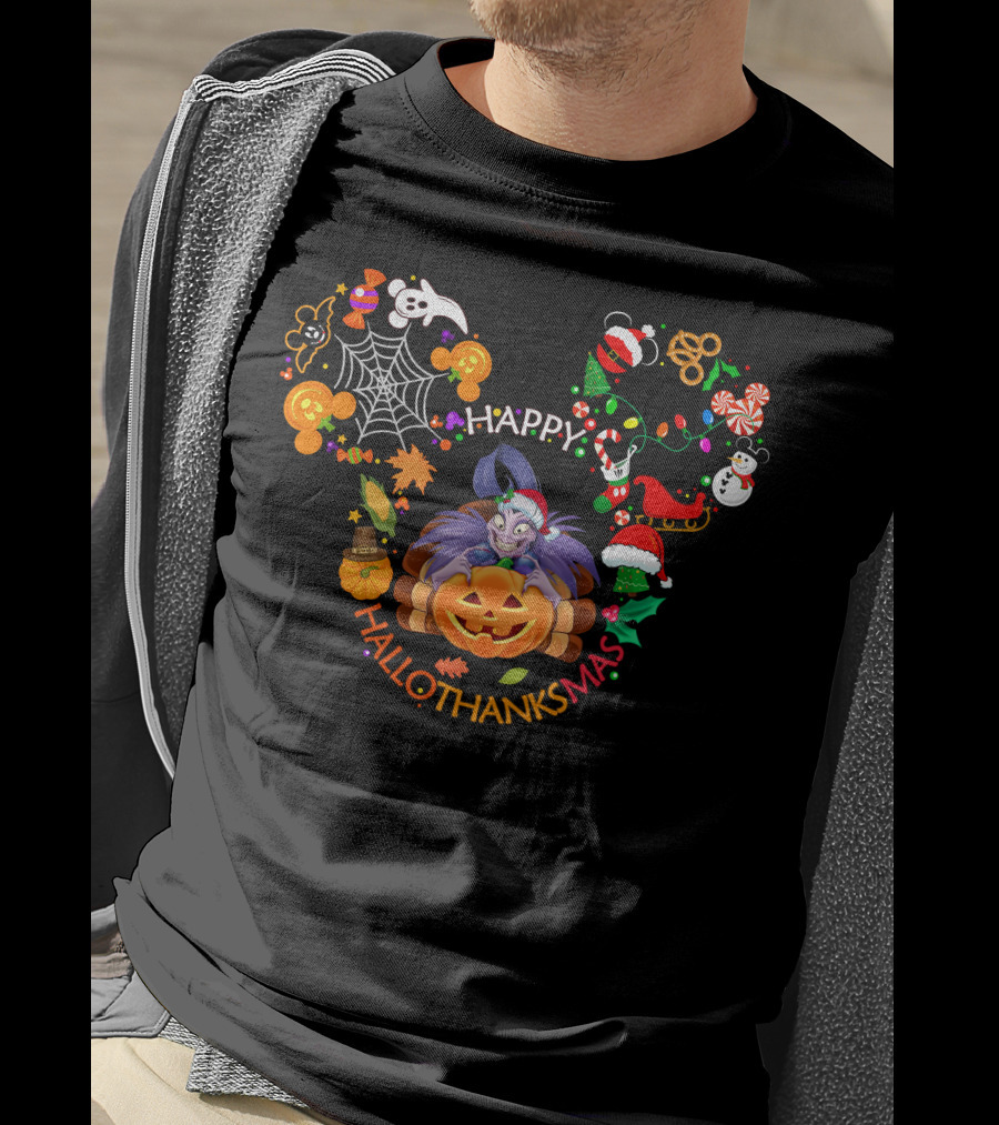 Happy Hallothanksmas Yzma Pumpkin Mickey Ears T-Shirt