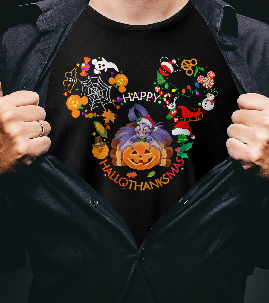 Happy Hallothanksmas Yzma Pumpkin Mickey Ears T-Shirt