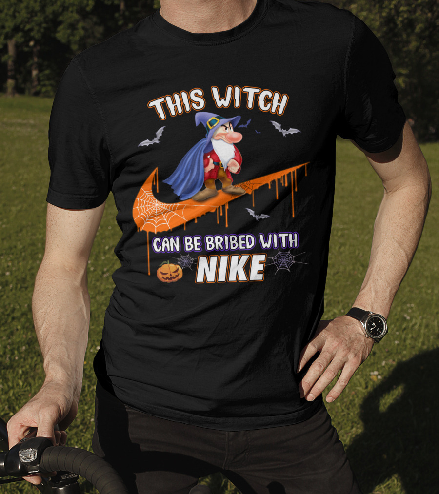 This Witch Can Be Bribed With Nike Wizard Pumpkin Bat Halloween T-Shirt
