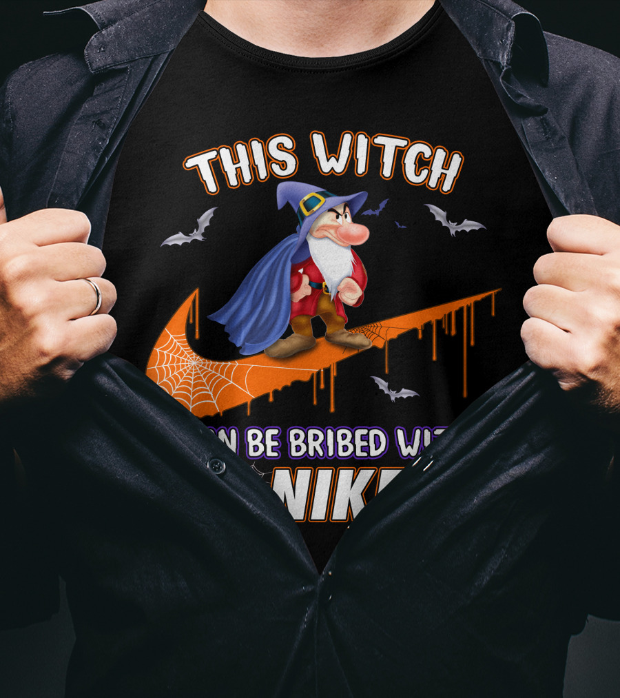 This Witch Can Be Bribed With Nike Wizard Pumpkin Bat Halloween T-Shirt
