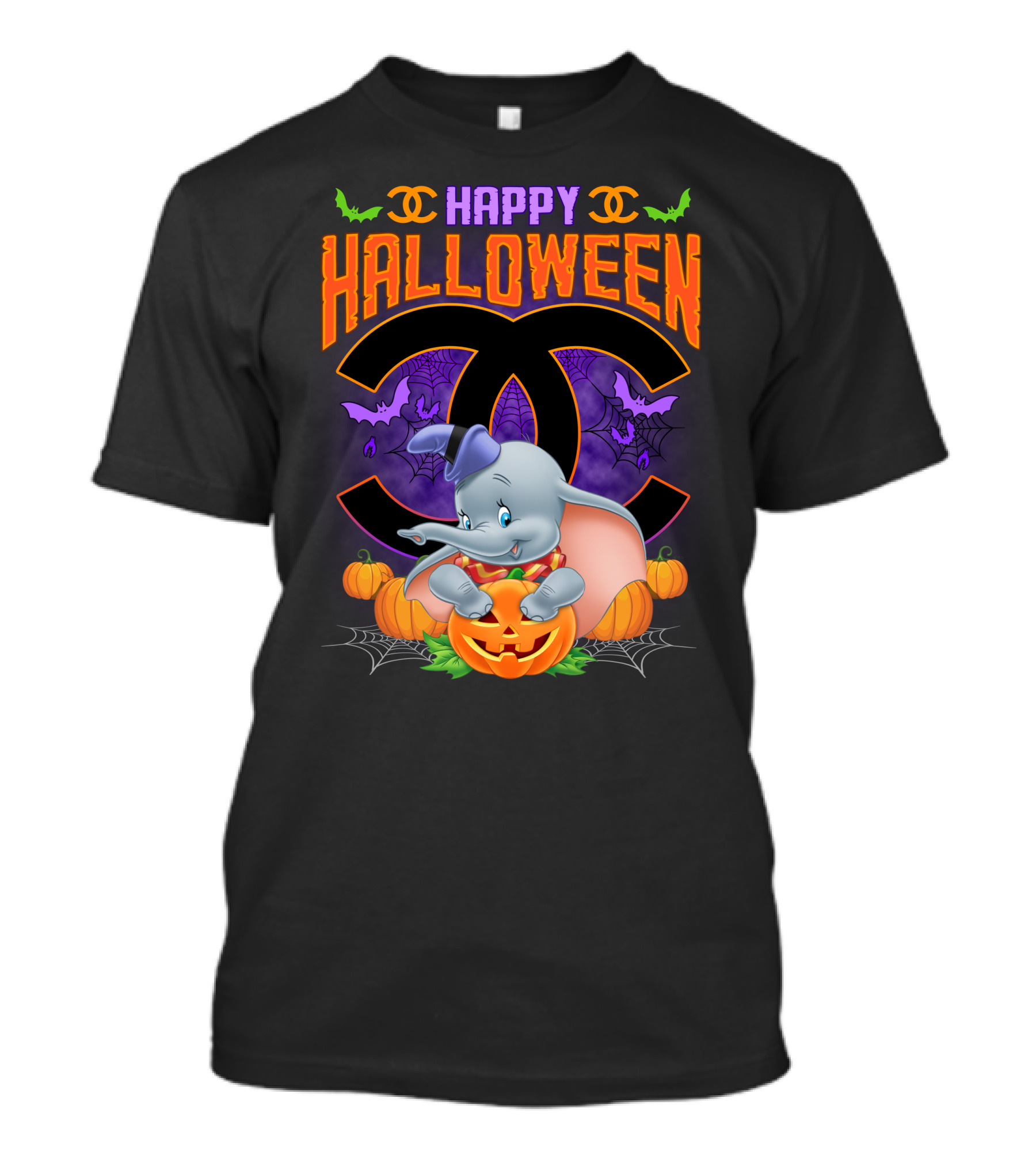 Dumbo Happy Halloween Pumpkins And Bats T-Shirt