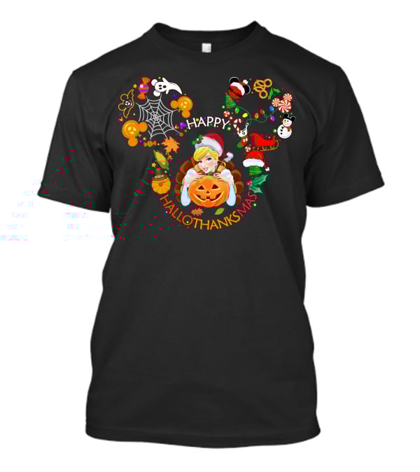 Happy Hallothanksmas Cinderella Holiday Mashup T-Shirt