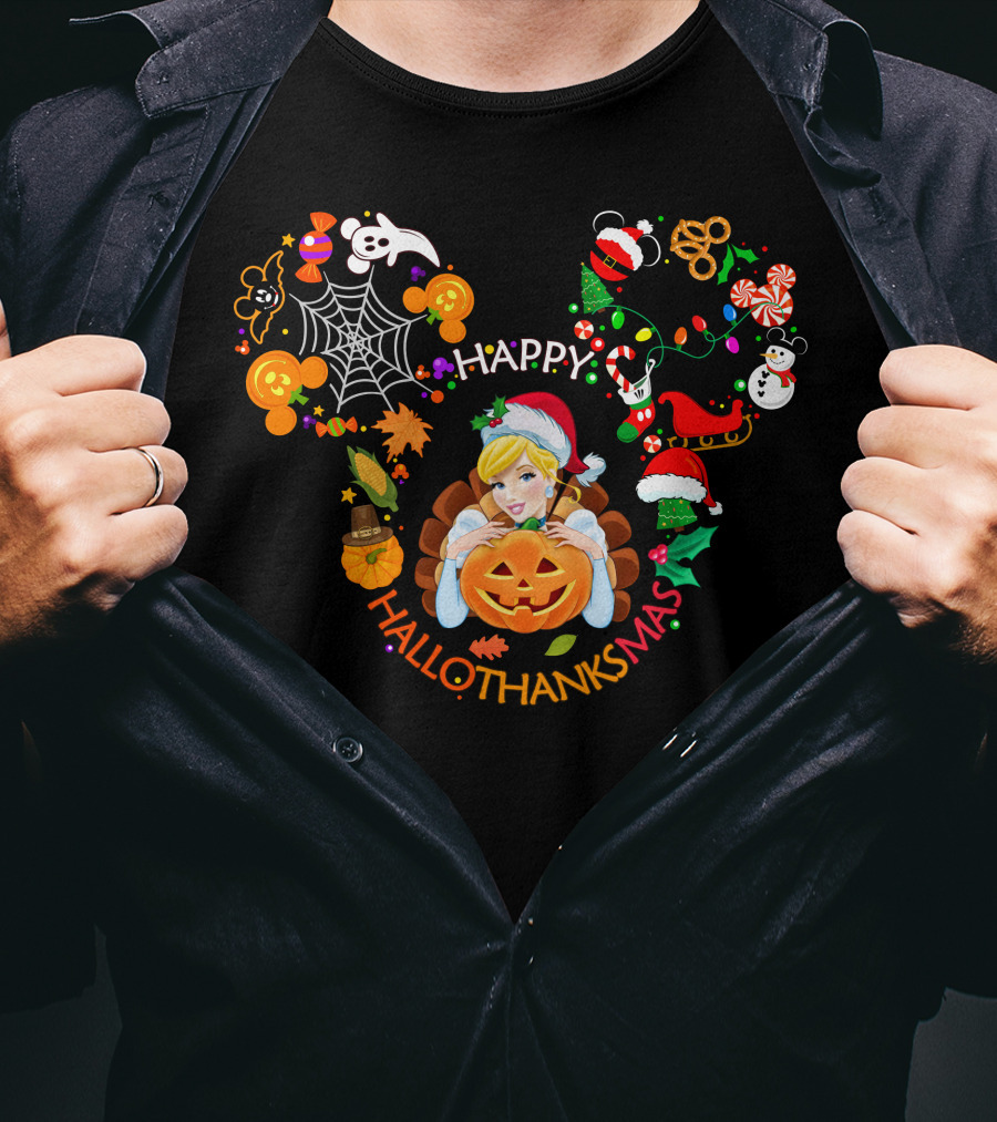 Happy Hallothanksmas Cinderella Holiday Mashup T-Shirt