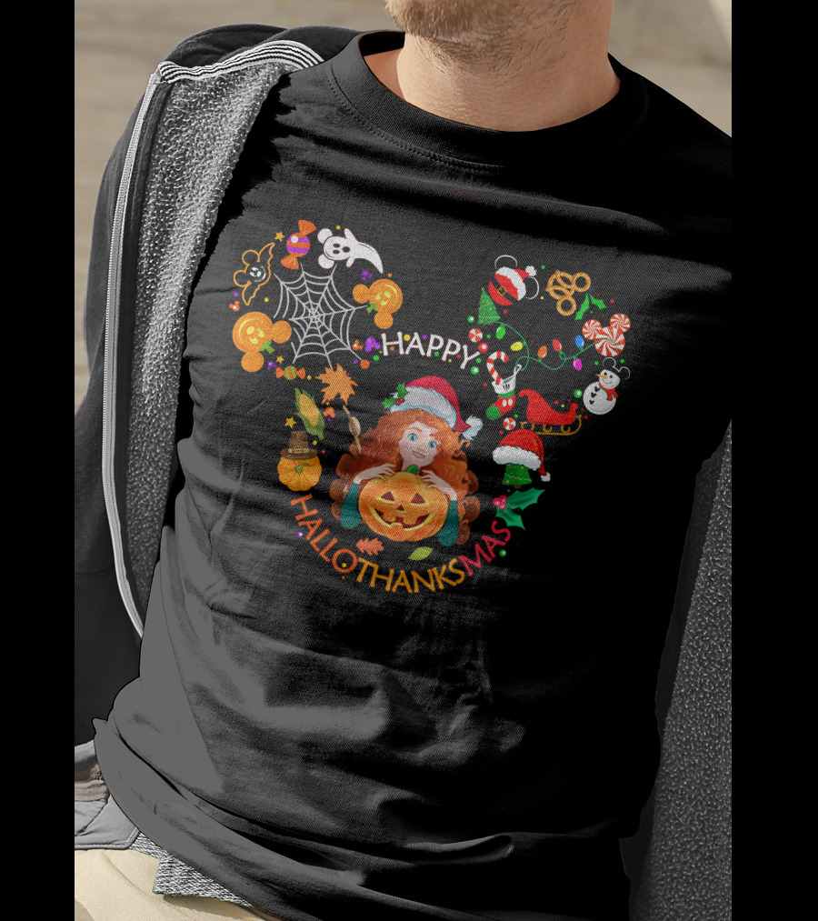 Merida Happy Hallothanksmas Holiday Celebration T-Shirt