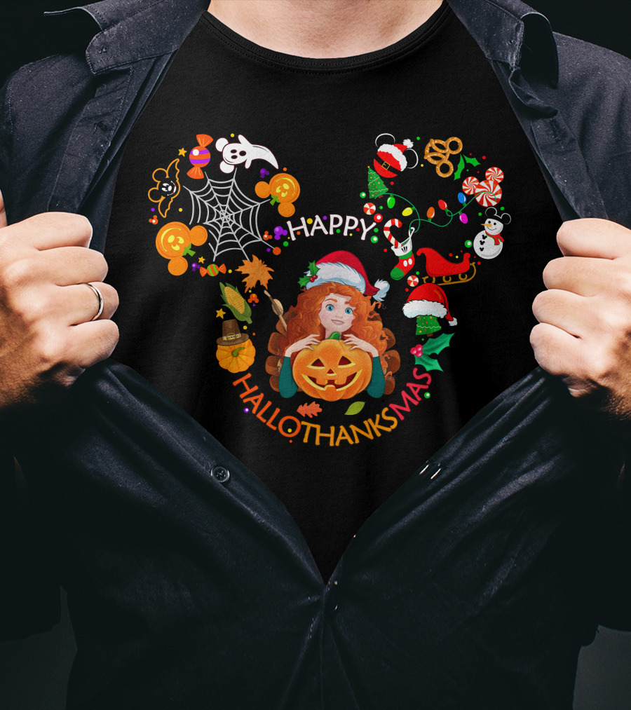 Merida Happy Hallothanksmas Holiday Celebration T-Shirt