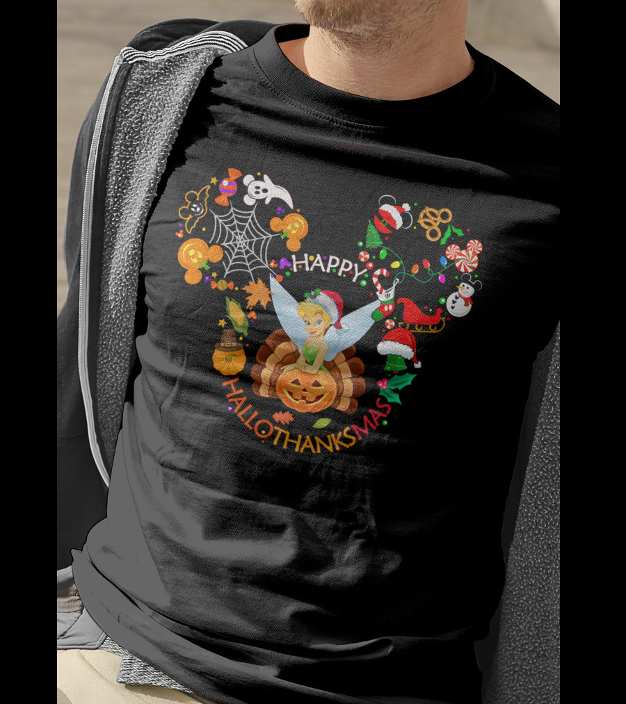 Happy Hallothanksmas Tinker Bell Holiday Mashup T-Shirt