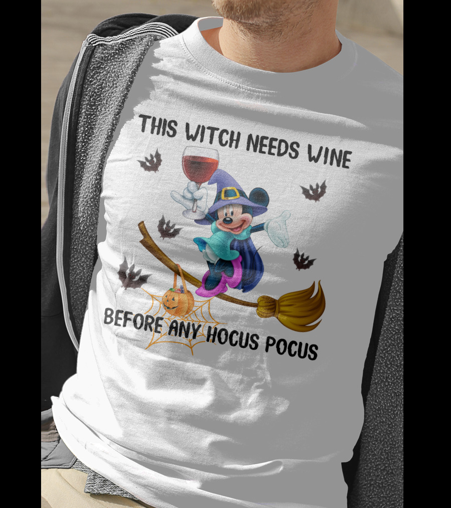 This Witch Needs Wine Before Any Hocus Pocus Minnie T-Shirt