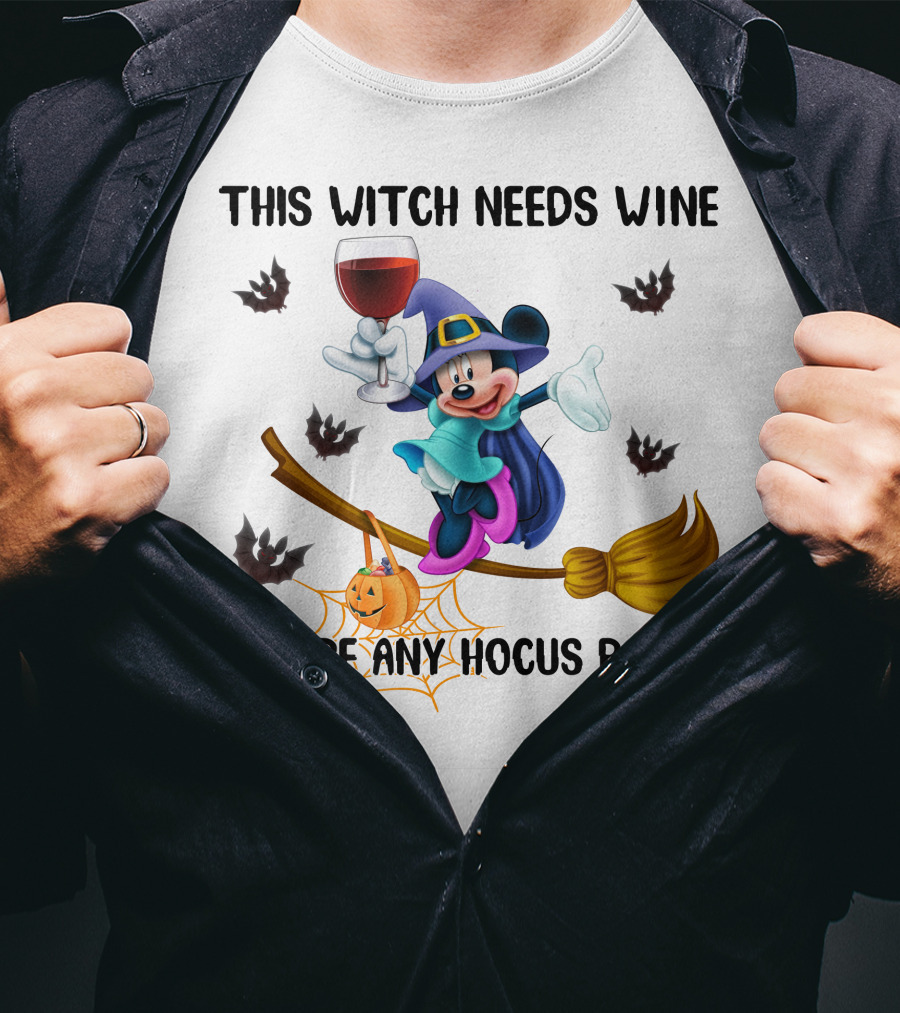 This Witch Needs Wine Before Any Hocus Pocus Minnie T-Shirt