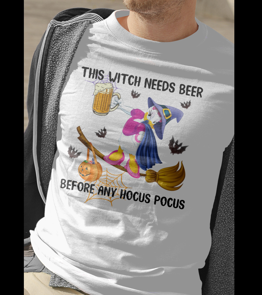 This Witch Needs Beer Before Any Hocus Pocus Daisy T-Shirt