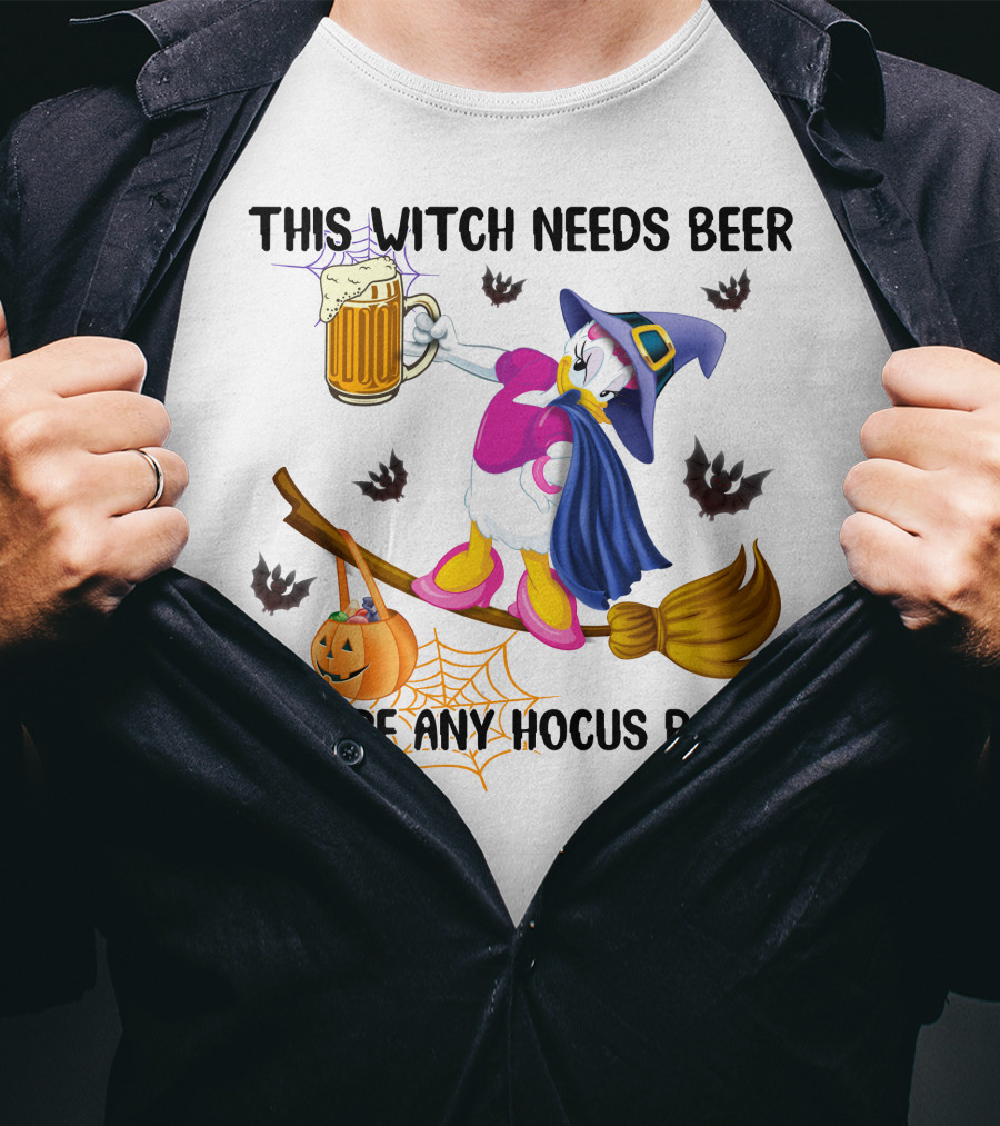 This Witch Needs Beer Before Any Hocus Pocus Daisy T-Shirt