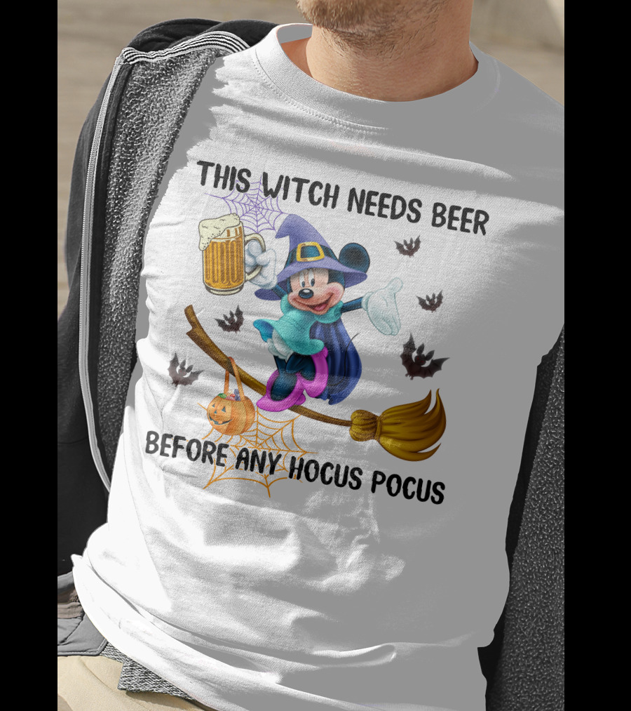 This Witch Needs Beer Before Any Hocus Pocus Minnie T-Shirt