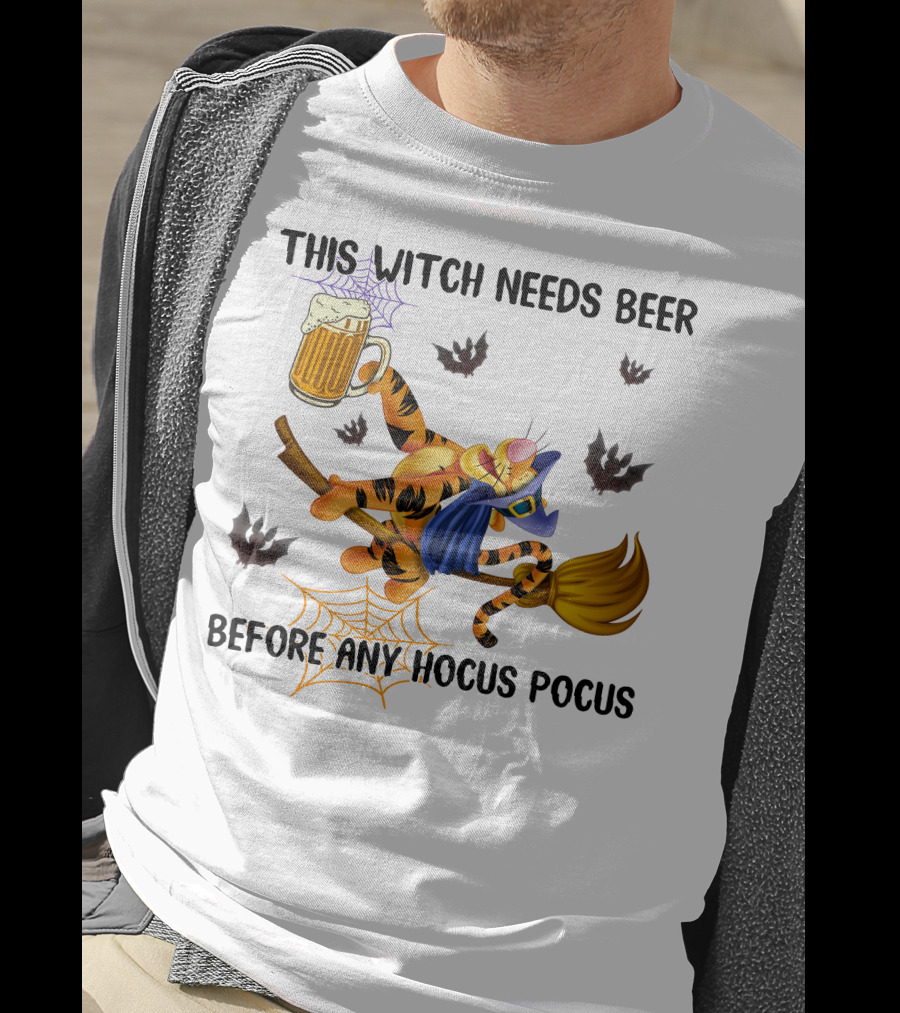 Tigger This Witch Needs Beer Before Any Hocus Pocus T-Shirt