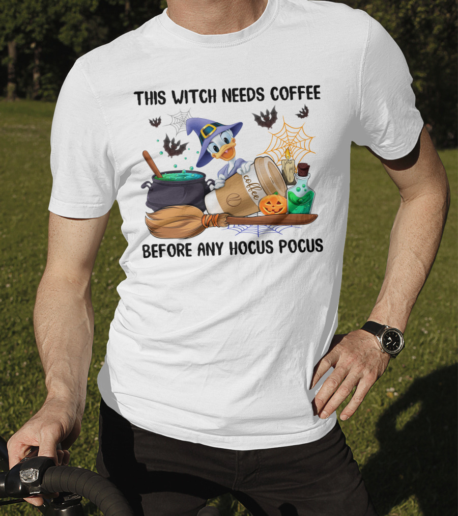 This Witch Needs Coffee Before Any Hocus Pocus Daisy T-Shirt