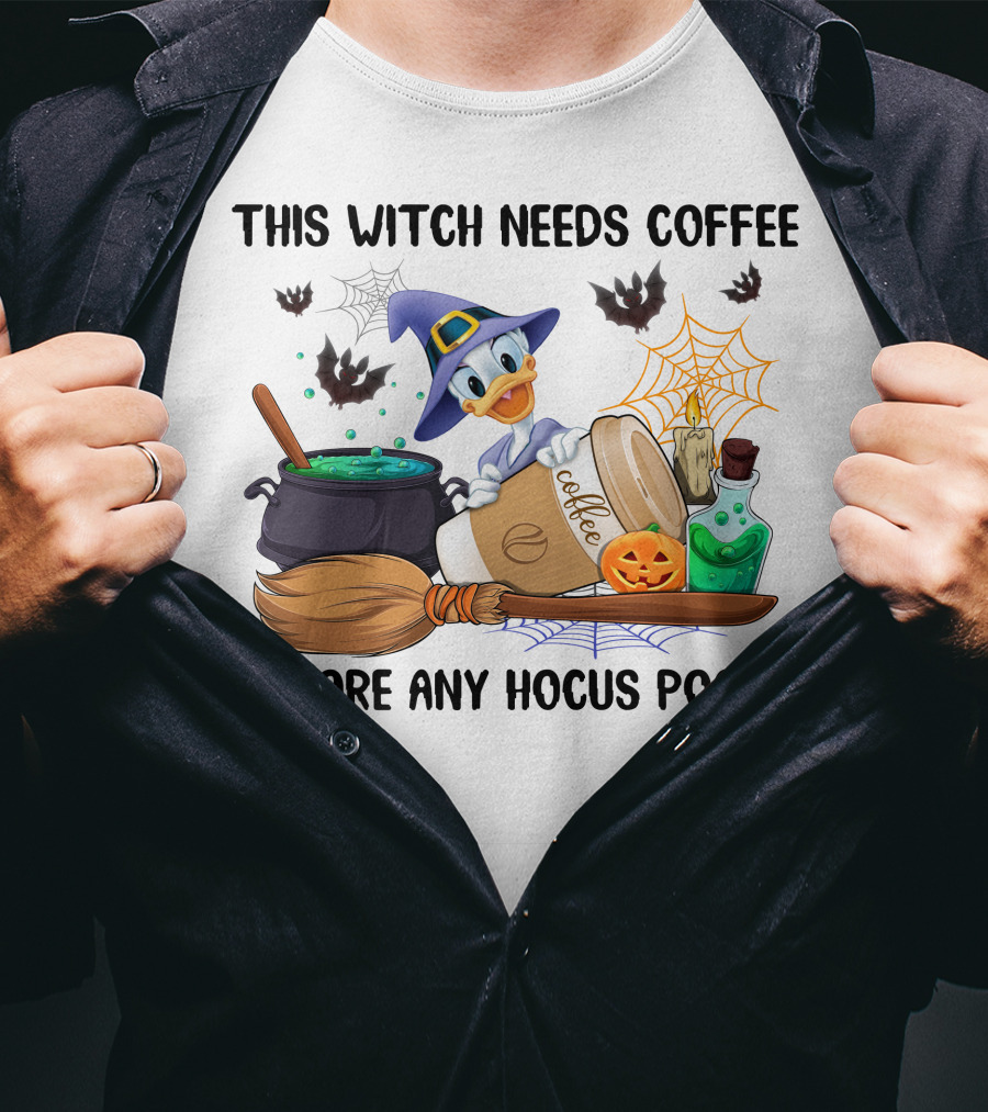 This Witch Needs Coffee Before Any Hocus Pocus Daisy T-Shirt